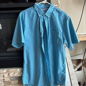 Izod Blue Gingham Men's Shirt